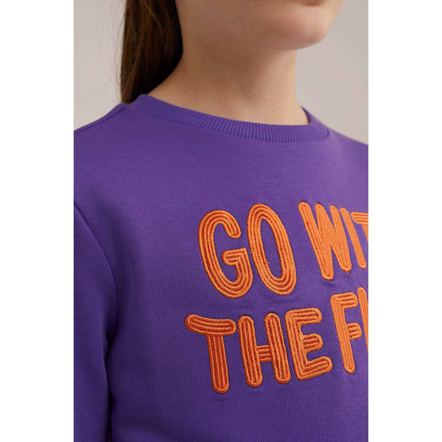 WE Fashion sweater donkerpaars