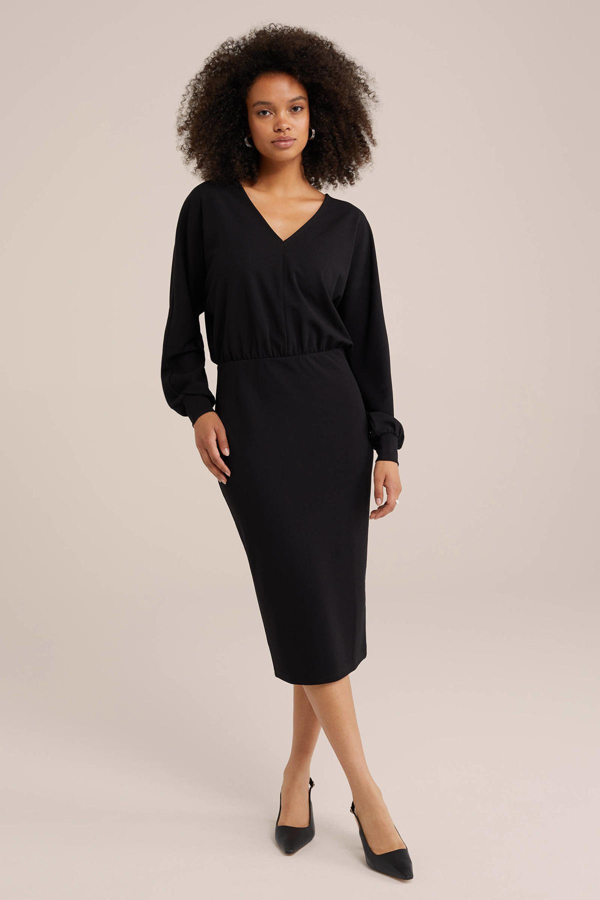 We Fashion Jurk Zwart We Jurkjes WE Fashion Jurk Van Jersey Zwart