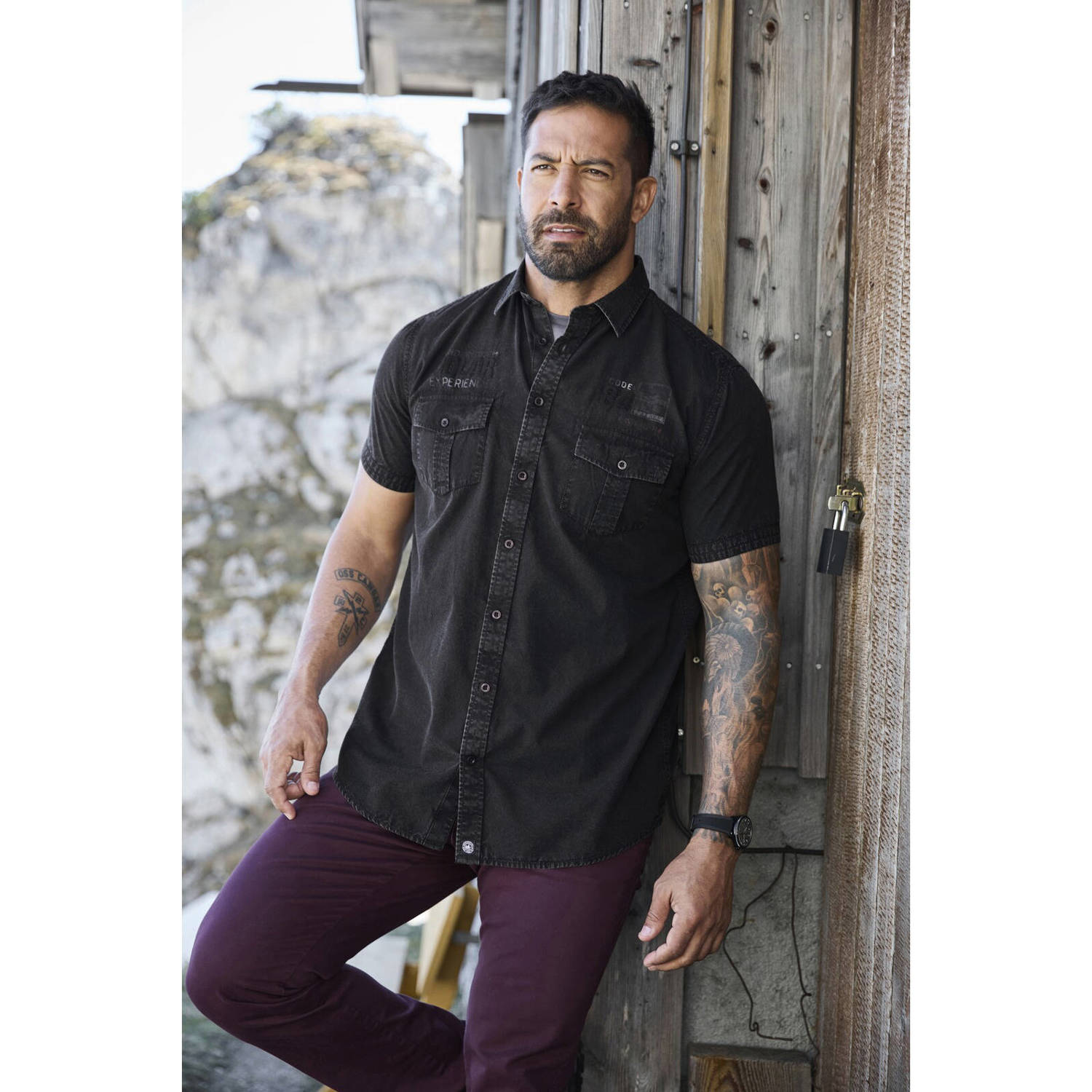Jan Vanderstorm +FIT Collectie overhemd ALPRI Plus Size grijs