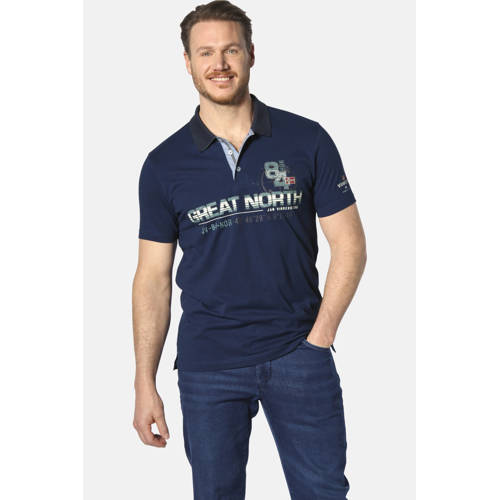 Jan Vanderstorm polo GIZUR Plus Size met printopdruk afbeelding