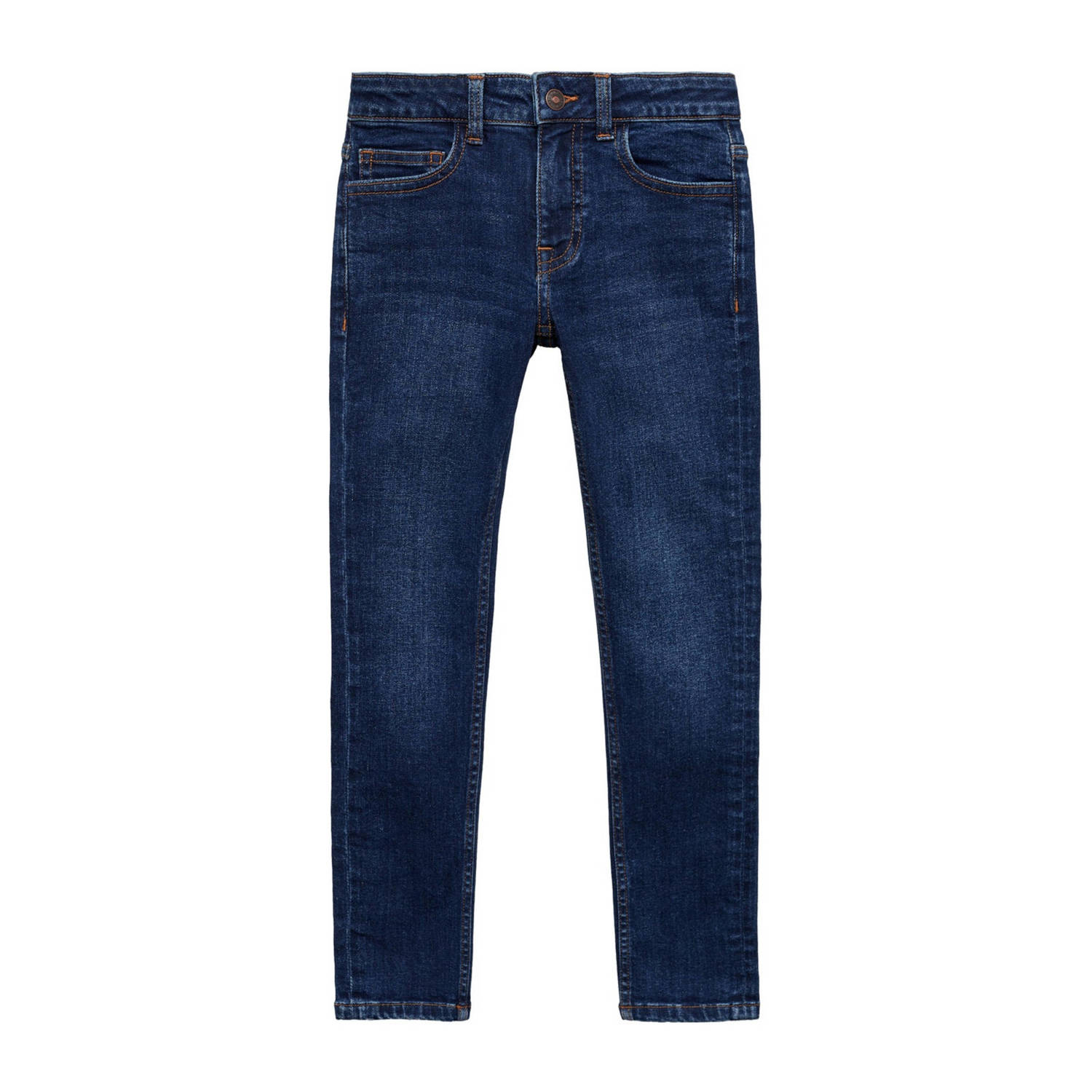 Mango Kids skinny jeans medium blue denim Blauw Effen 122