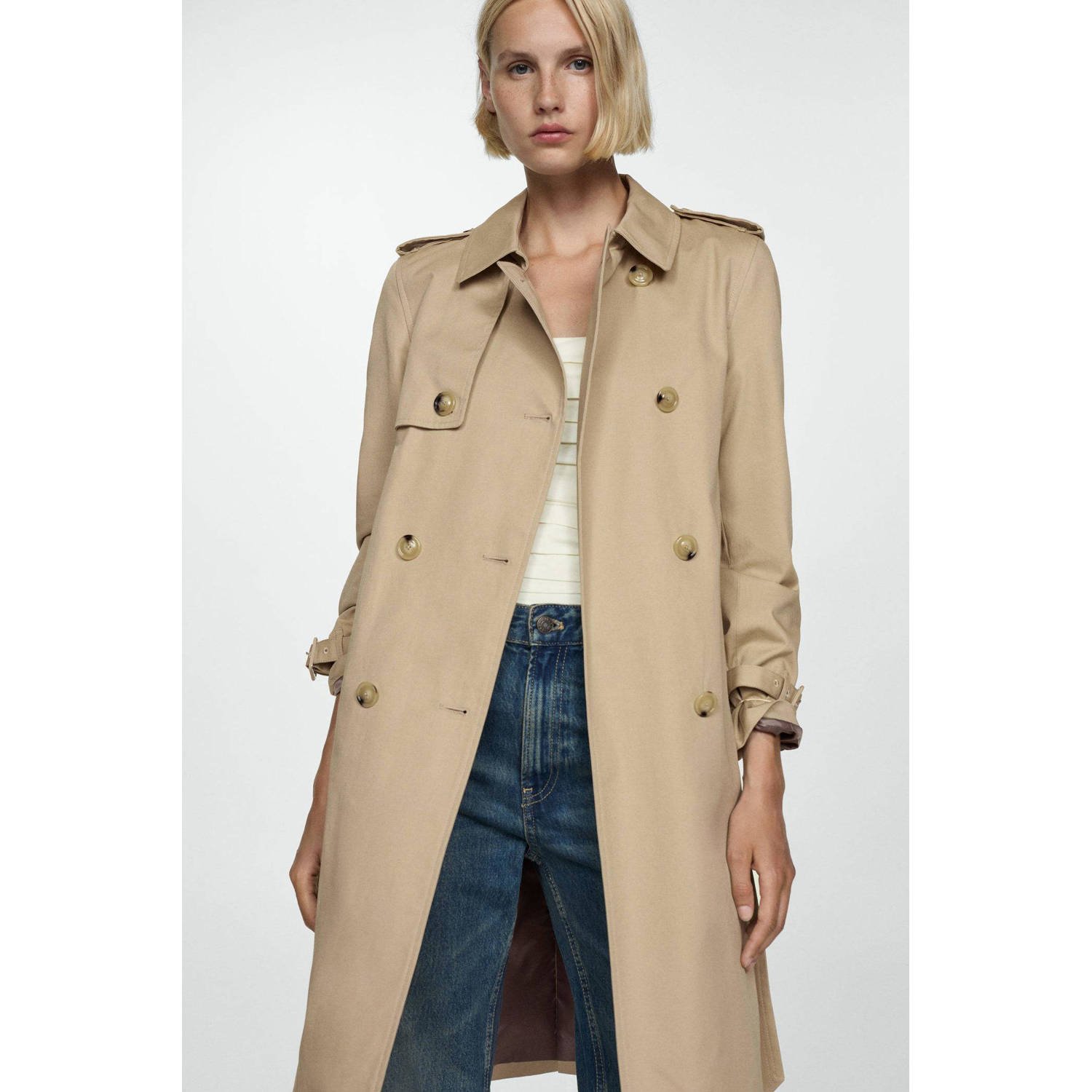 Mango trenchcoat tussen beige