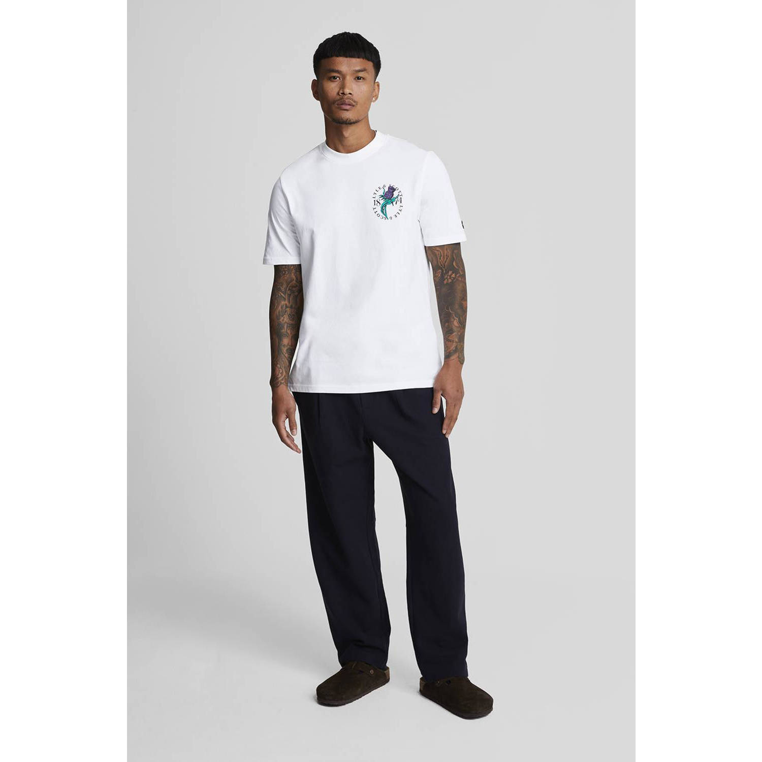 Lyle & Scott T-shirt met backprint wit