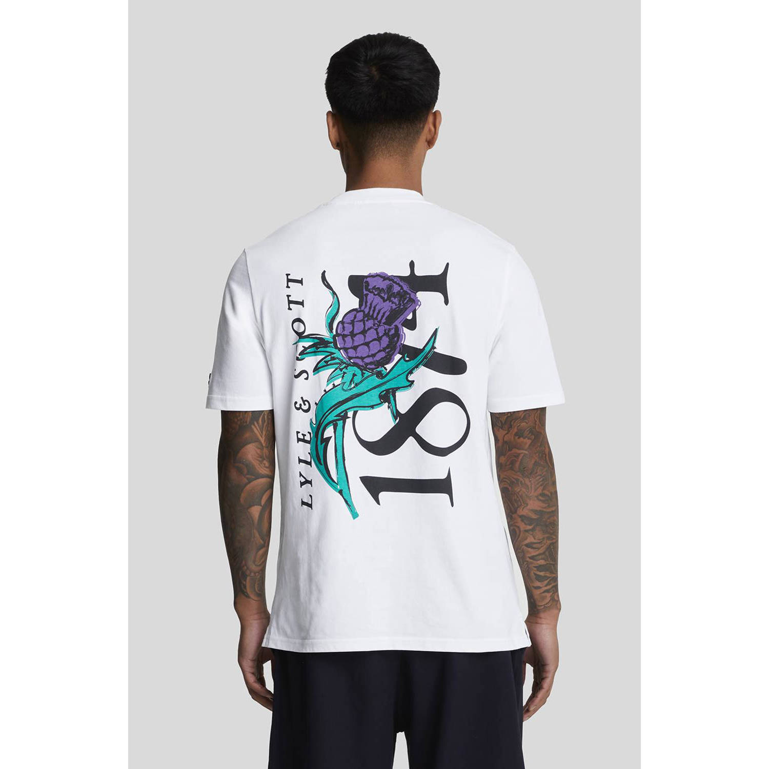 Lyle & Scott T-shirt met backprint wit