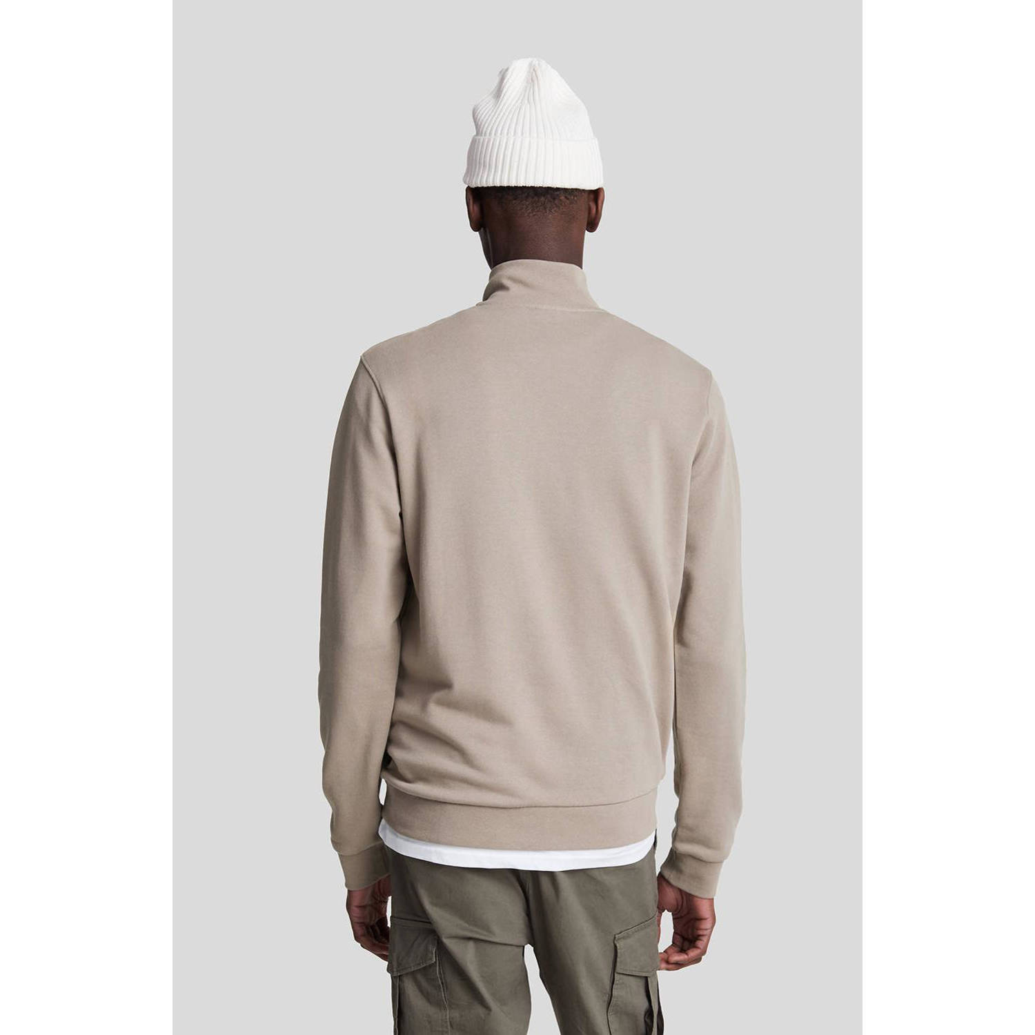 Lyle & Scott wol gebreide trui taupe