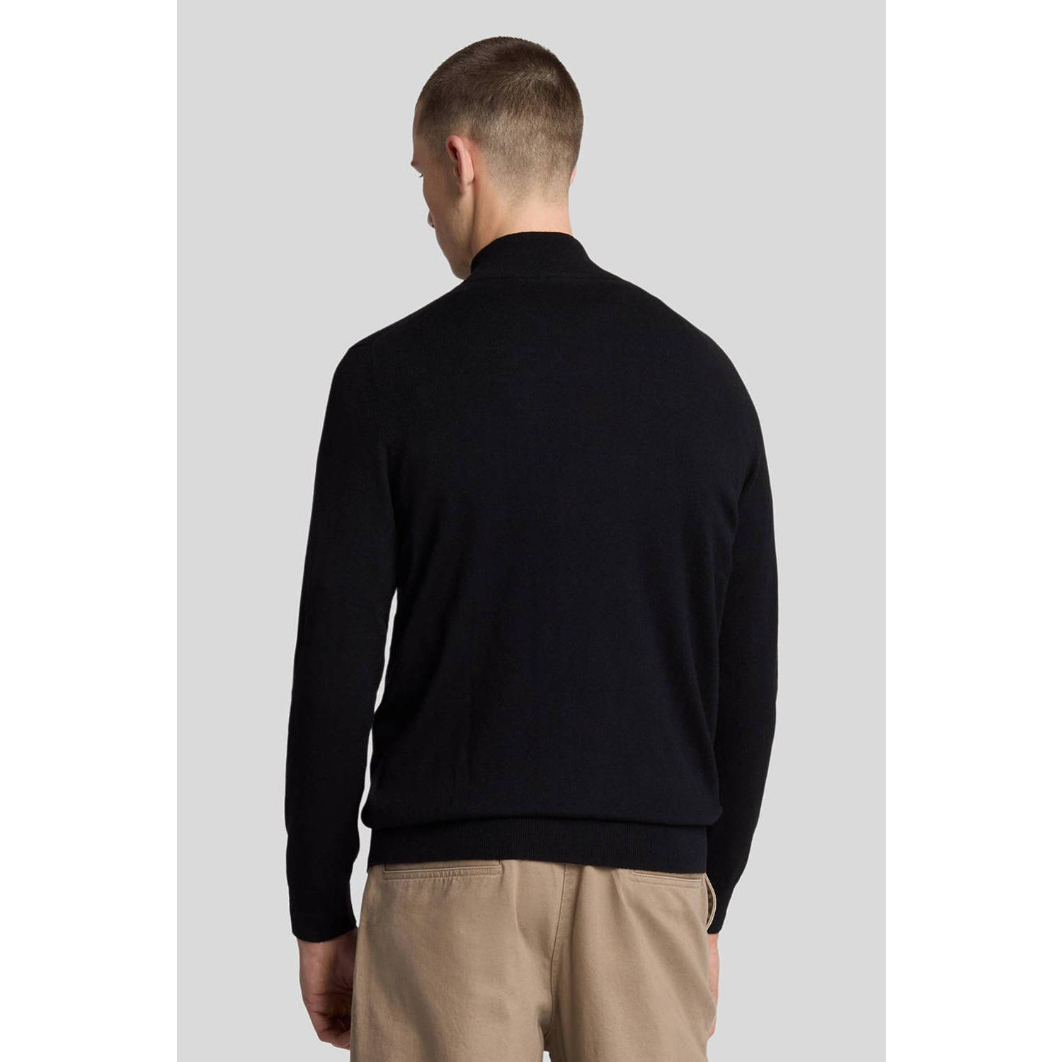 Lyle & Scott wol gebreide trui zwart