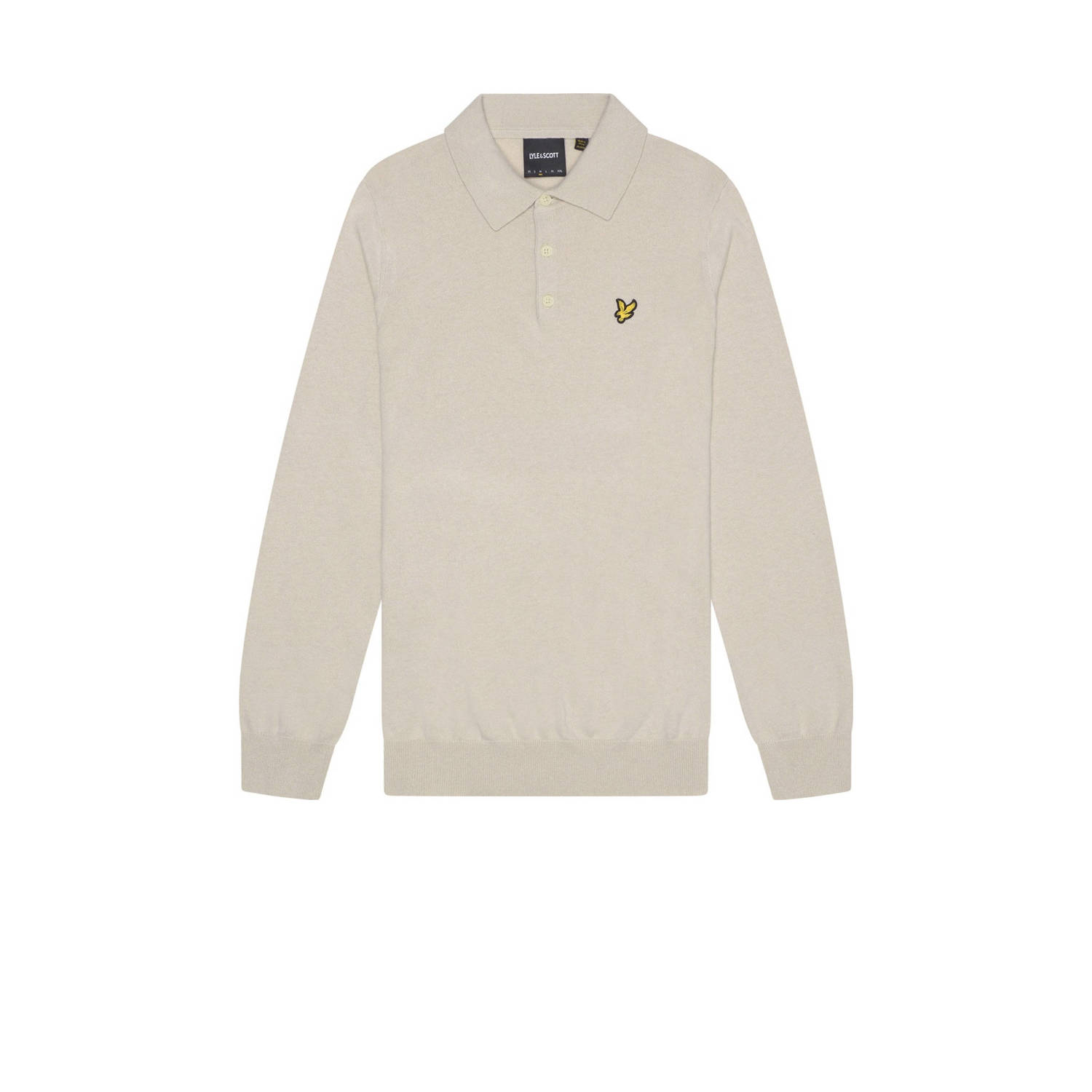 Lyle & Scott Polo Shirt Lange Mouw Lyle & Scott Katoenen Merino Gebreid Poloshirt Met Lange Mouwen