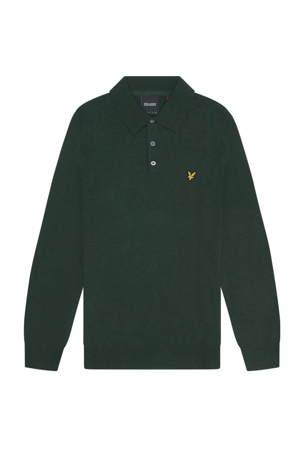 Lyle & Scott polo slim fit bruin effen 3 knoops katoen Lyle & Scott