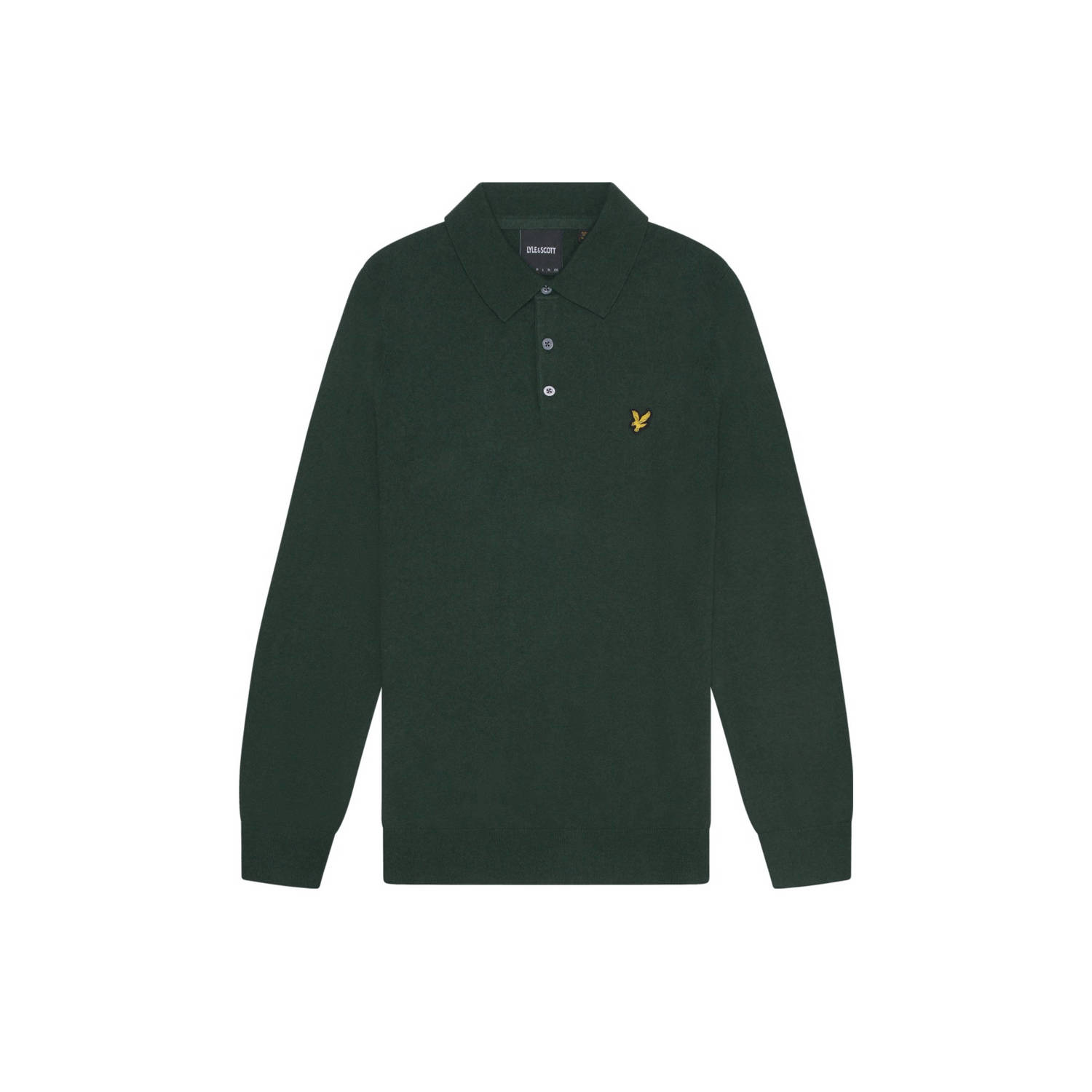 LYLE & SCOTT Heren Truien & Vesten Cotton Merino Long Sleeve Knitted Polo Donkergroen