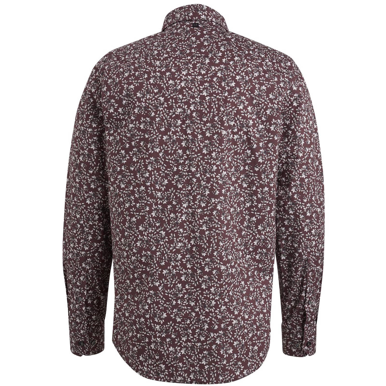 Vanguard regular fit overhemd met all over print roodbruin