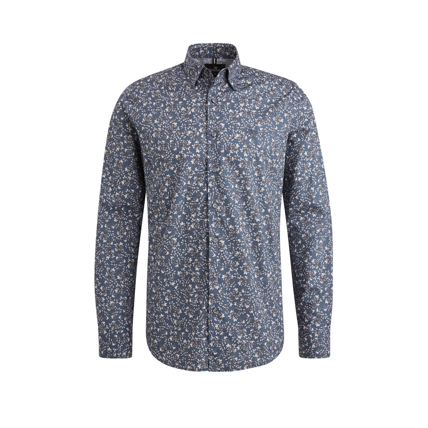 Vanguard overhemd met all over print blauw