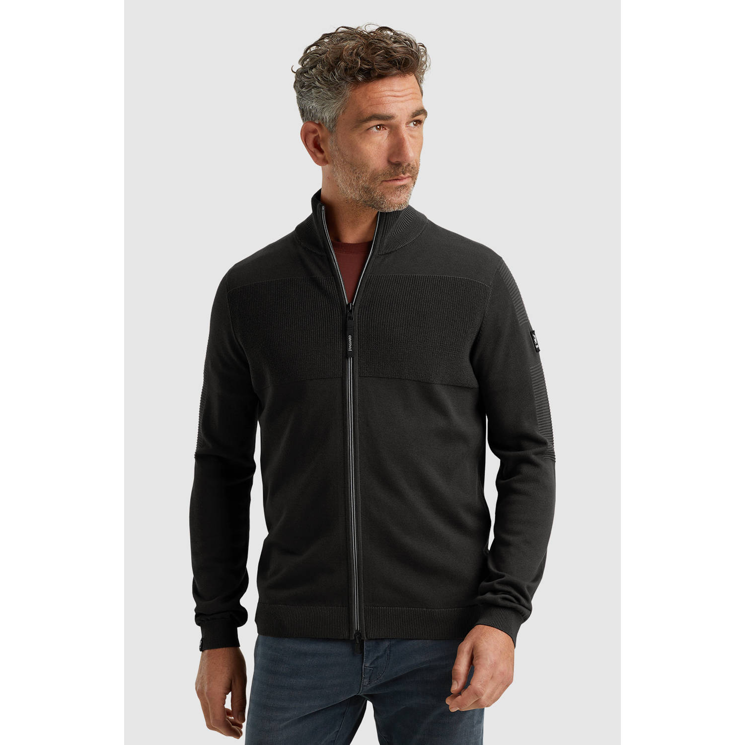 Vanguard fijngebreid vest zwart