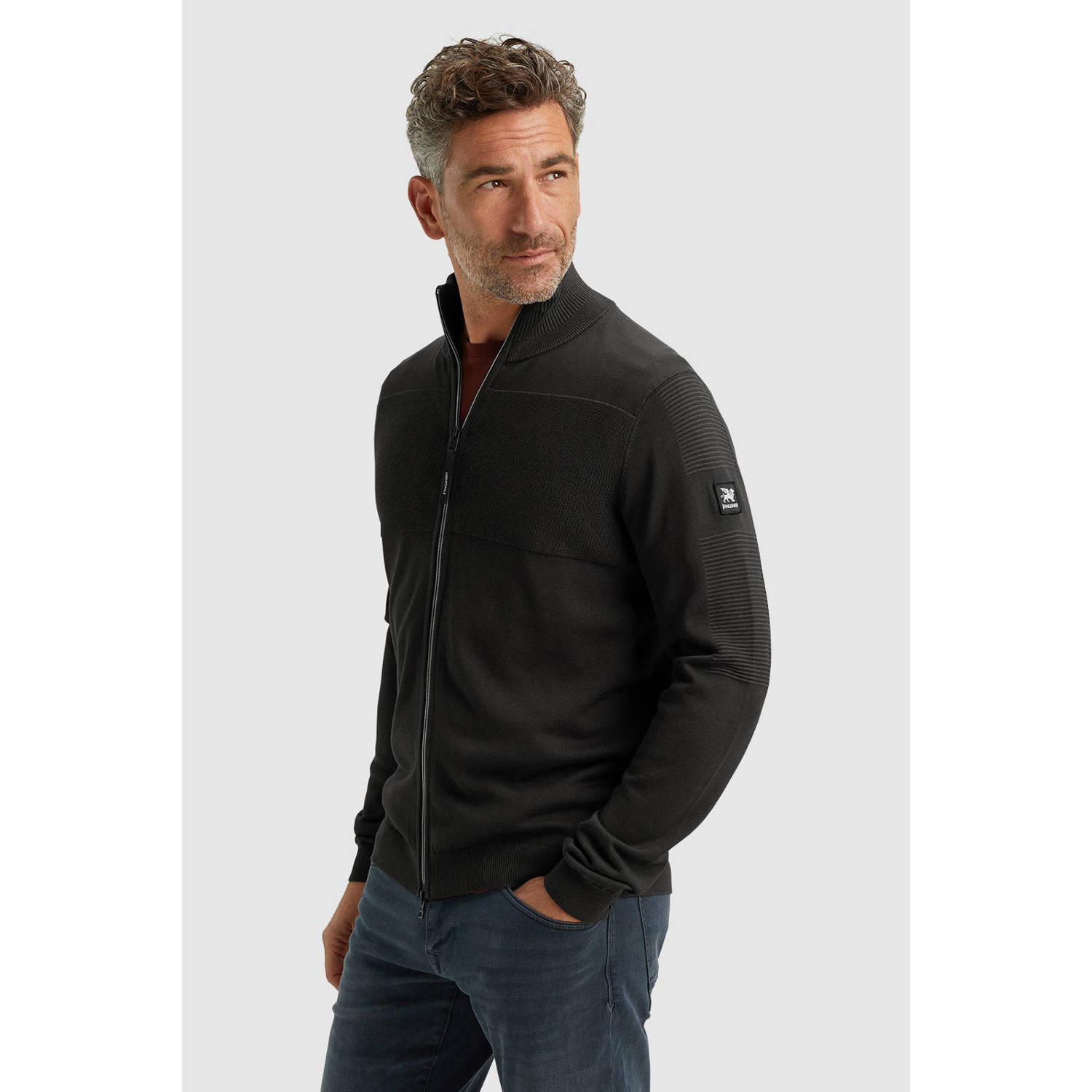 Vanguard fijngebreid vest zwart