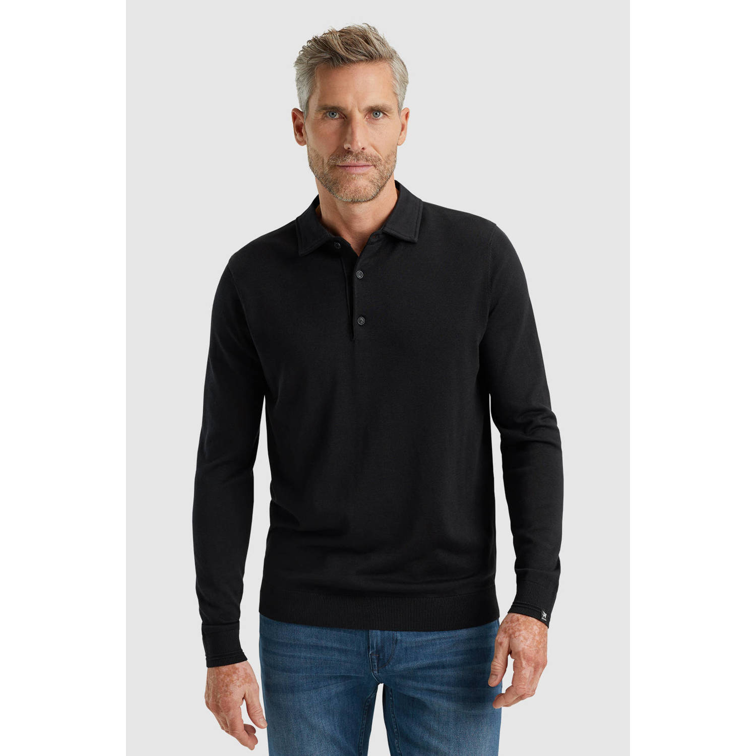 Vanguard regular polo gebreid zwart