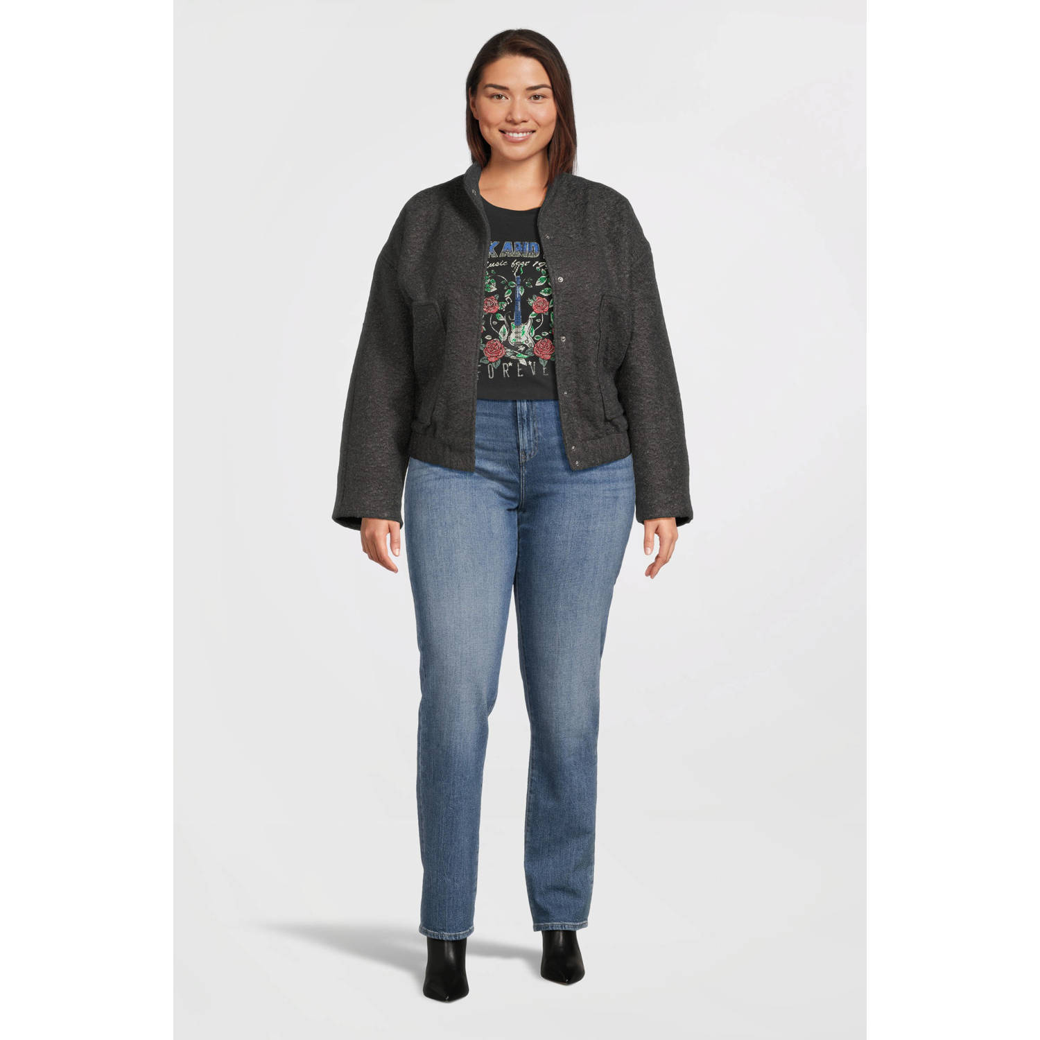ONLY CARMAKOMA high waist wide leg jeans light denim blue