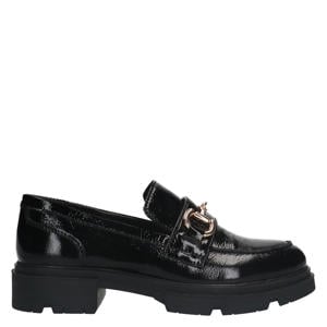 chunky lakleren loafers zwart