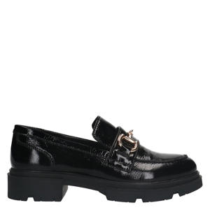 chunky lakleren loafers zwart