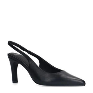 leren slingback pumps zwart