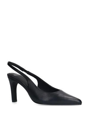 leren slingback pumps zwart