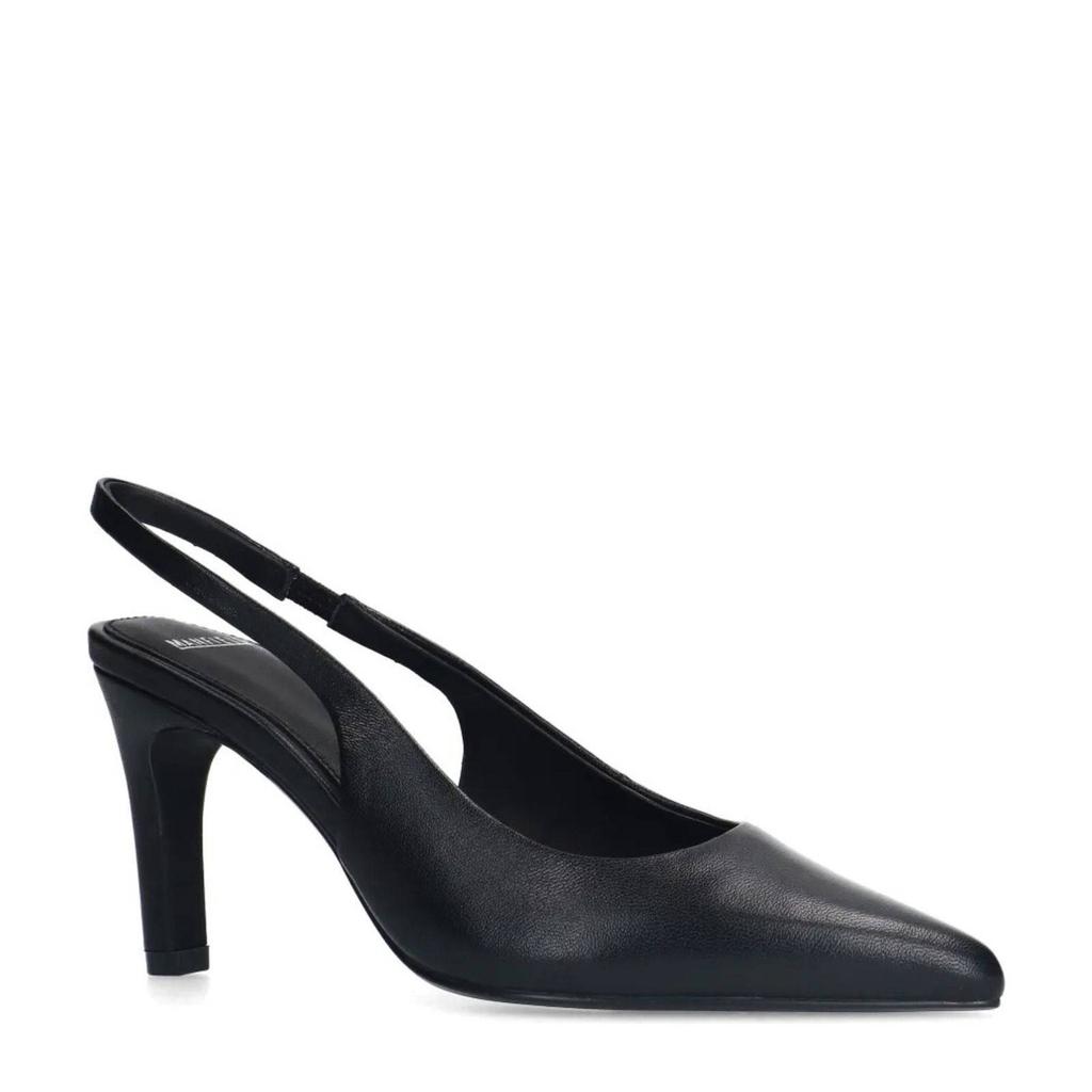 Zwarte dames Manfield leren slingback pumps
