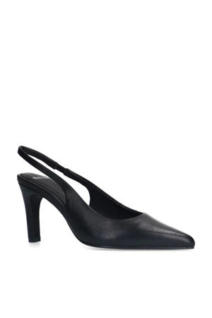 leren slingback pumps zwart