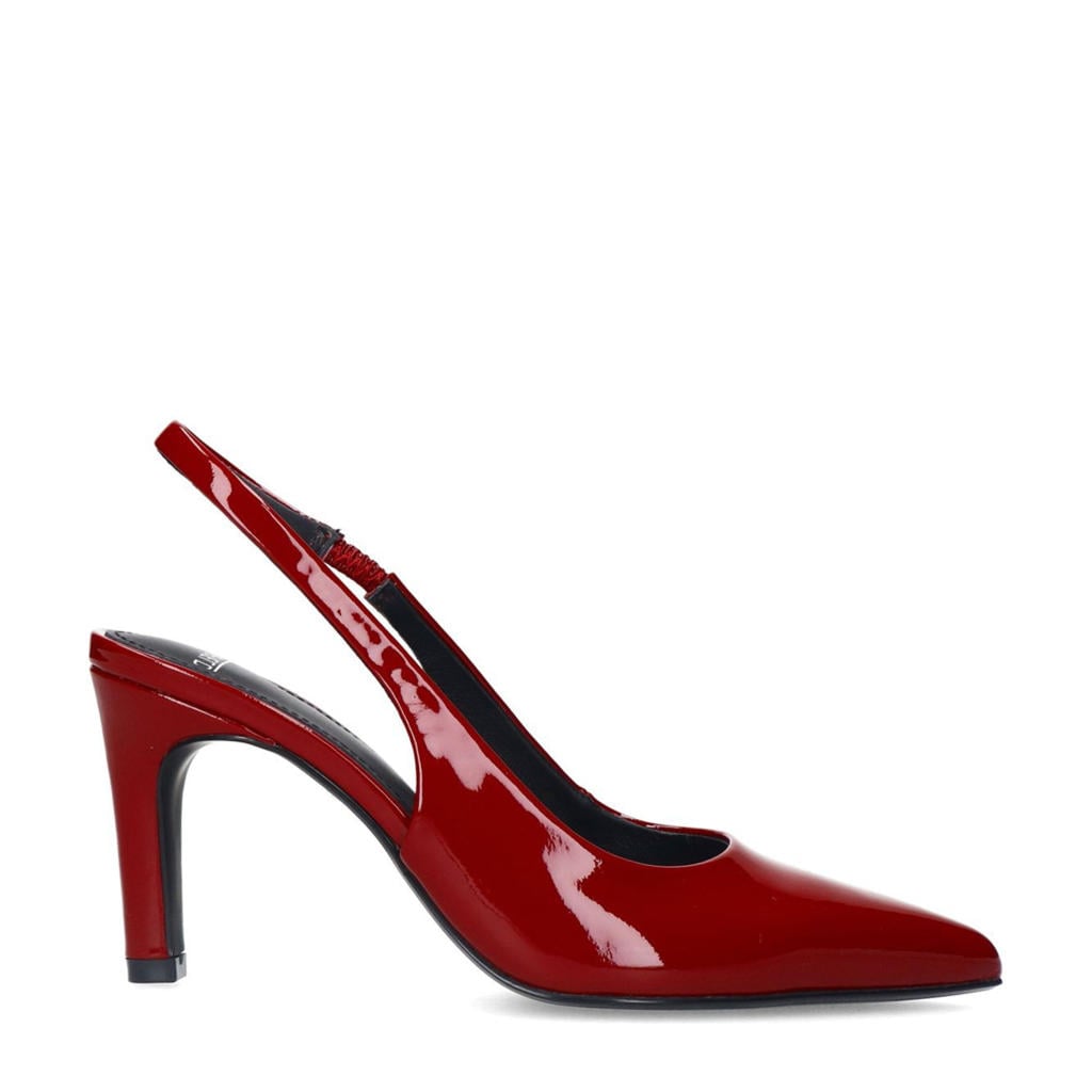 Rode dames Manfield lakleren slingback pumps