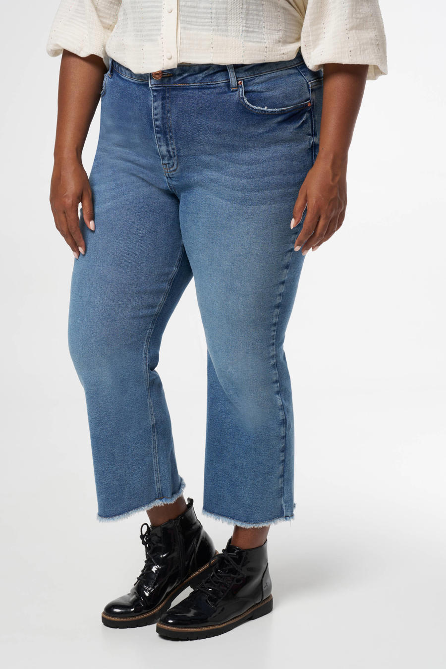 Flash By Zizzi Vrouwen Grote Maten Jeans Super Slim Hoge Taille Maat 44W / 78 cm Blauw