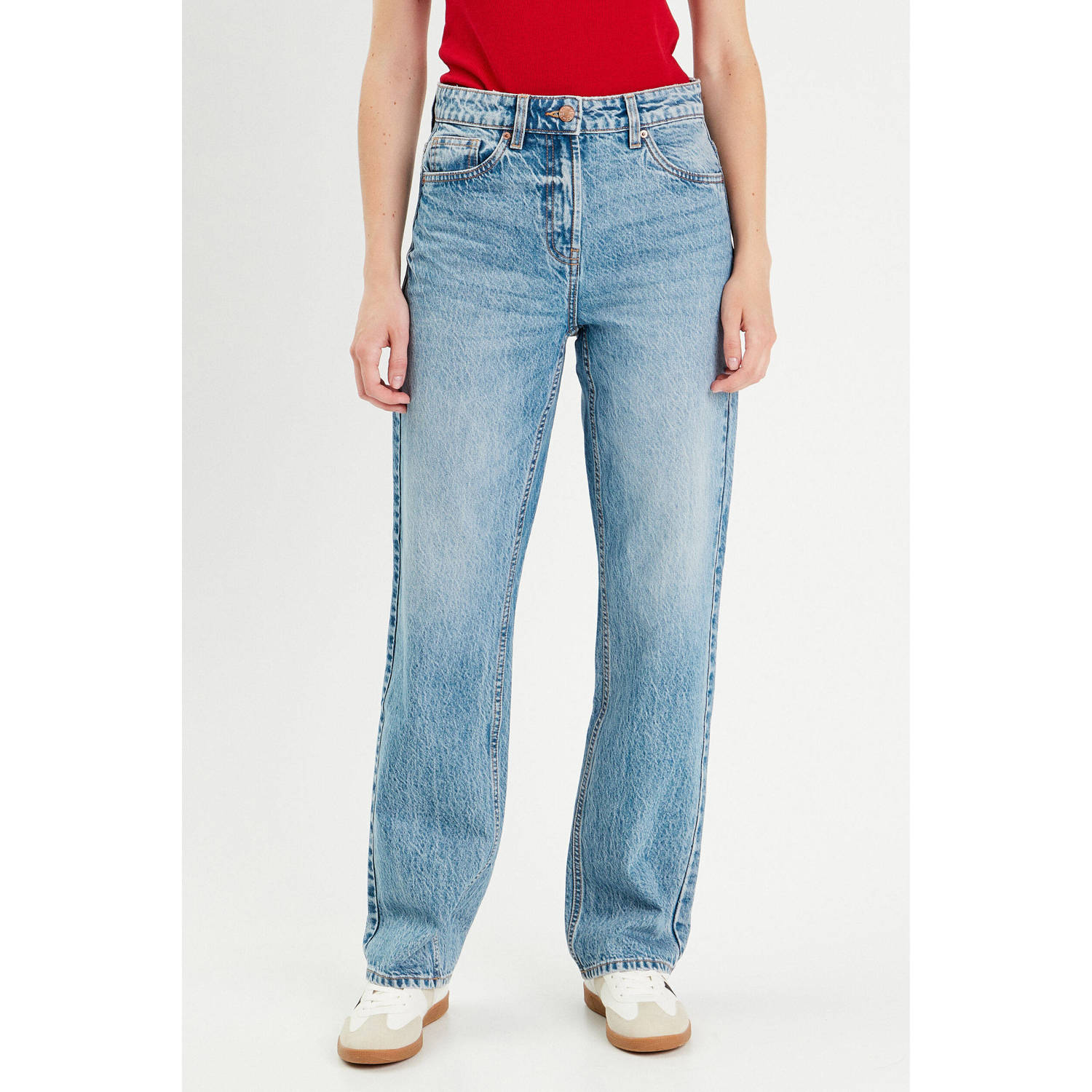Cache straight leg jeans medium blue