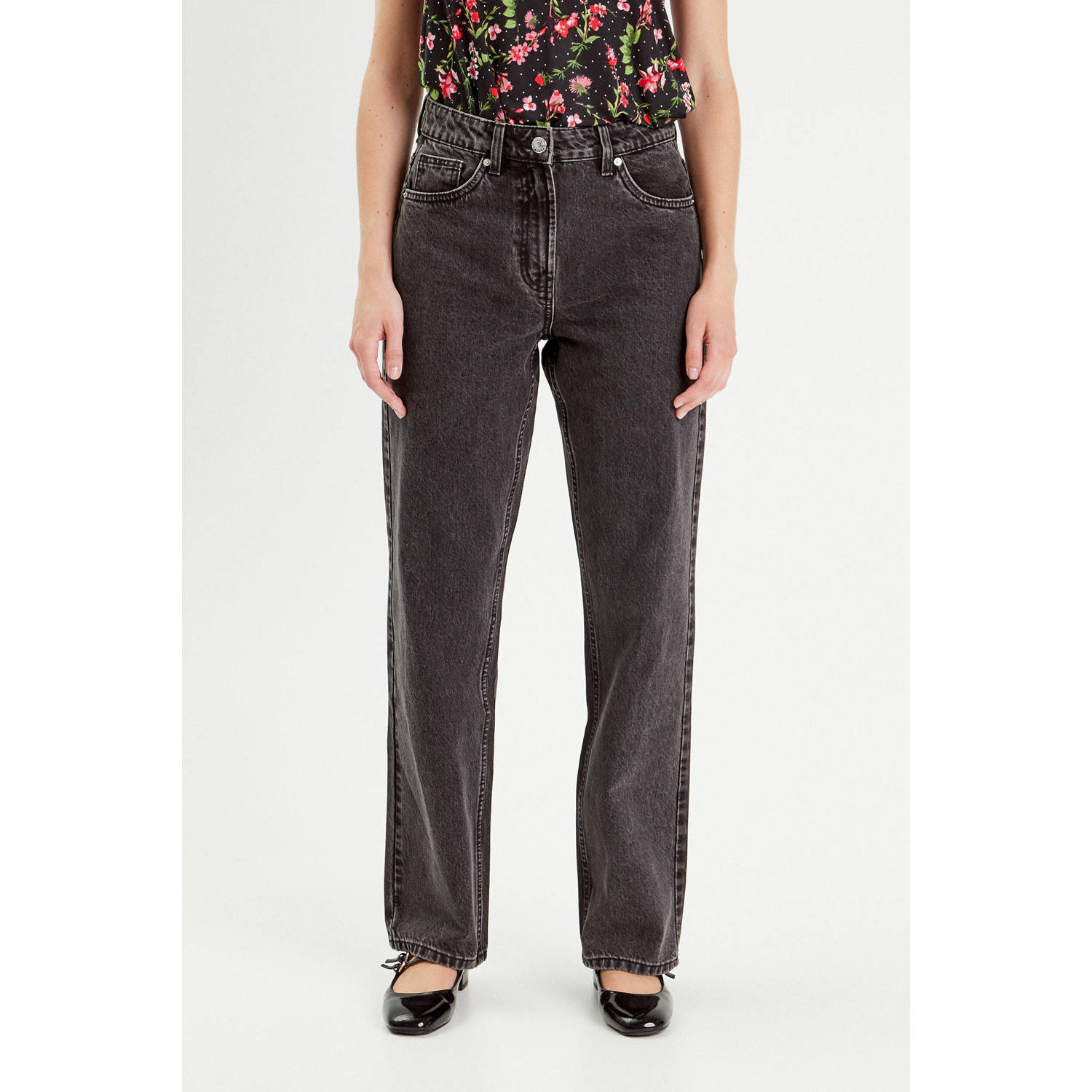 Cache straight leg jeans medium black