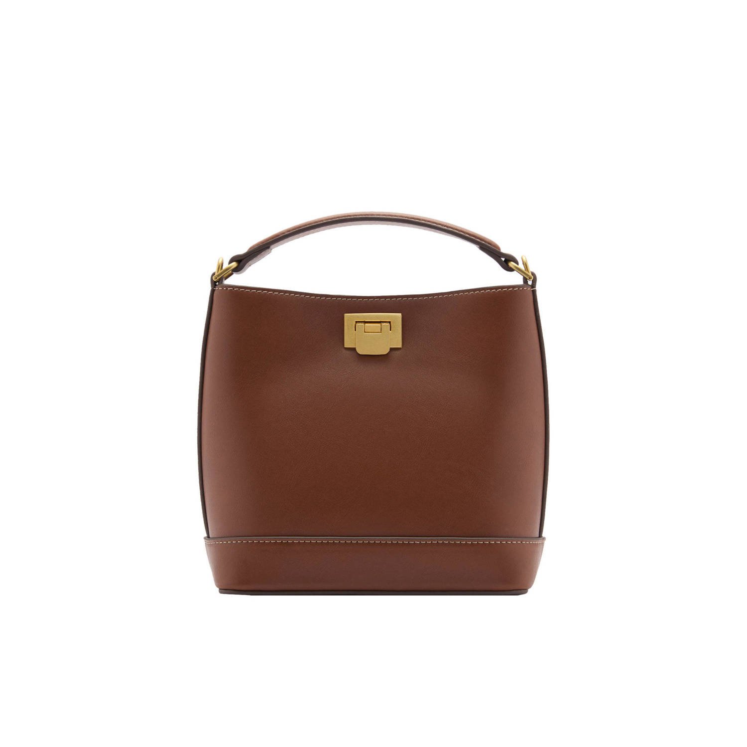 Mango mini crossbody tas cognac