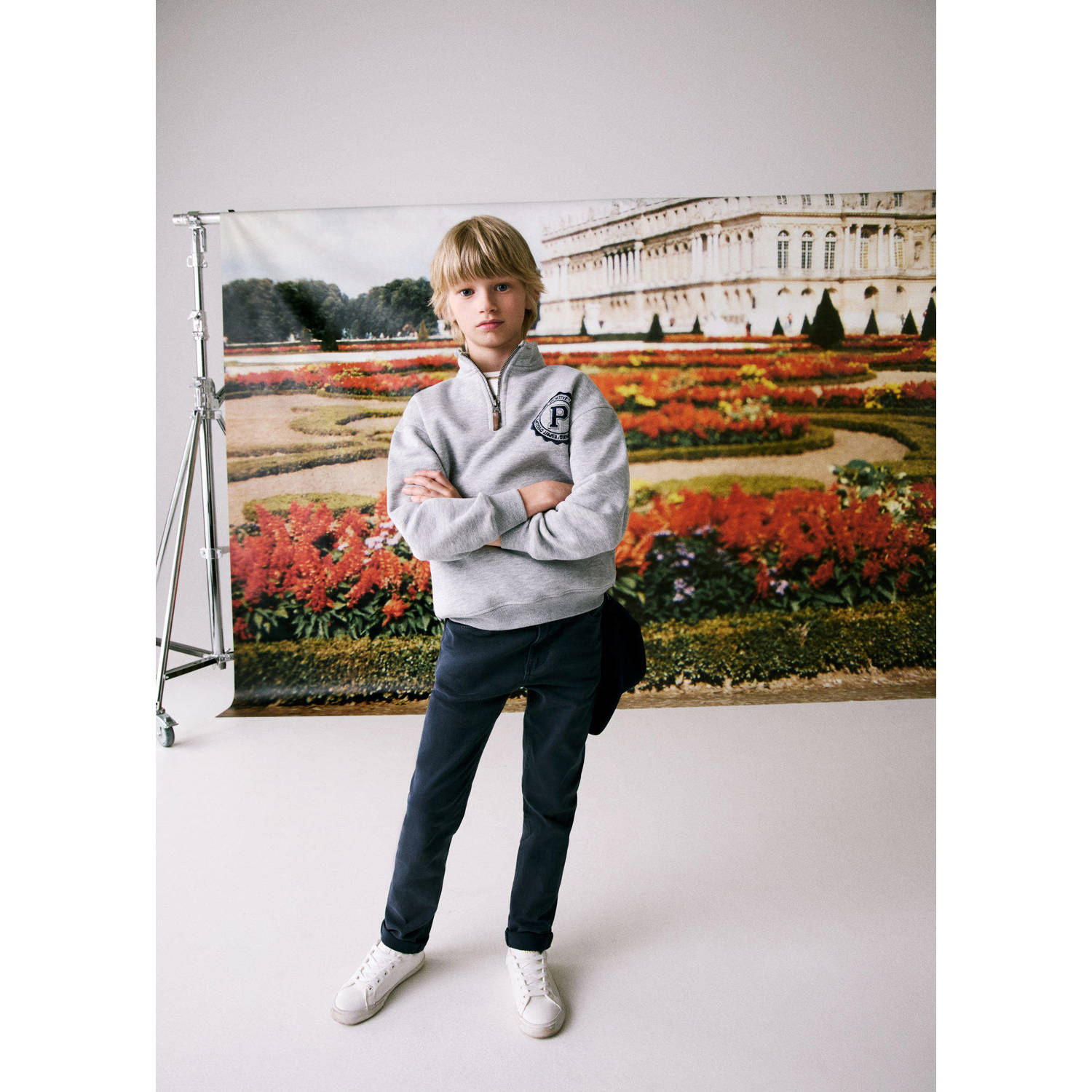 Mango Kids fleecetrui grijs