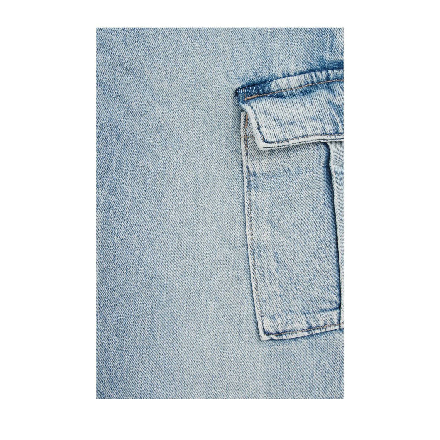 WE Fashion high waist loose fit jeans lichtblauw