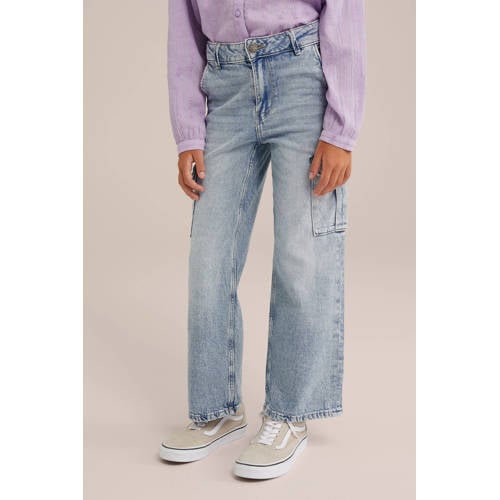 WE Fashion Blue Ridge wide leg jeans light blue denim afbeelding