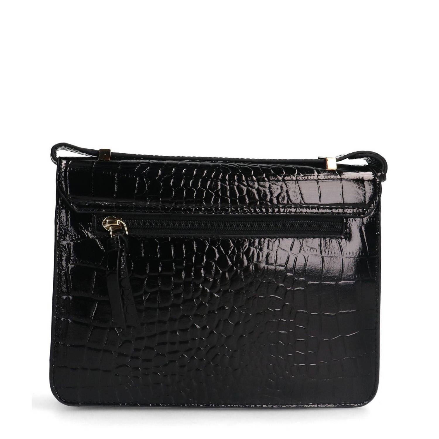Manfield leren crossbody tas zwart