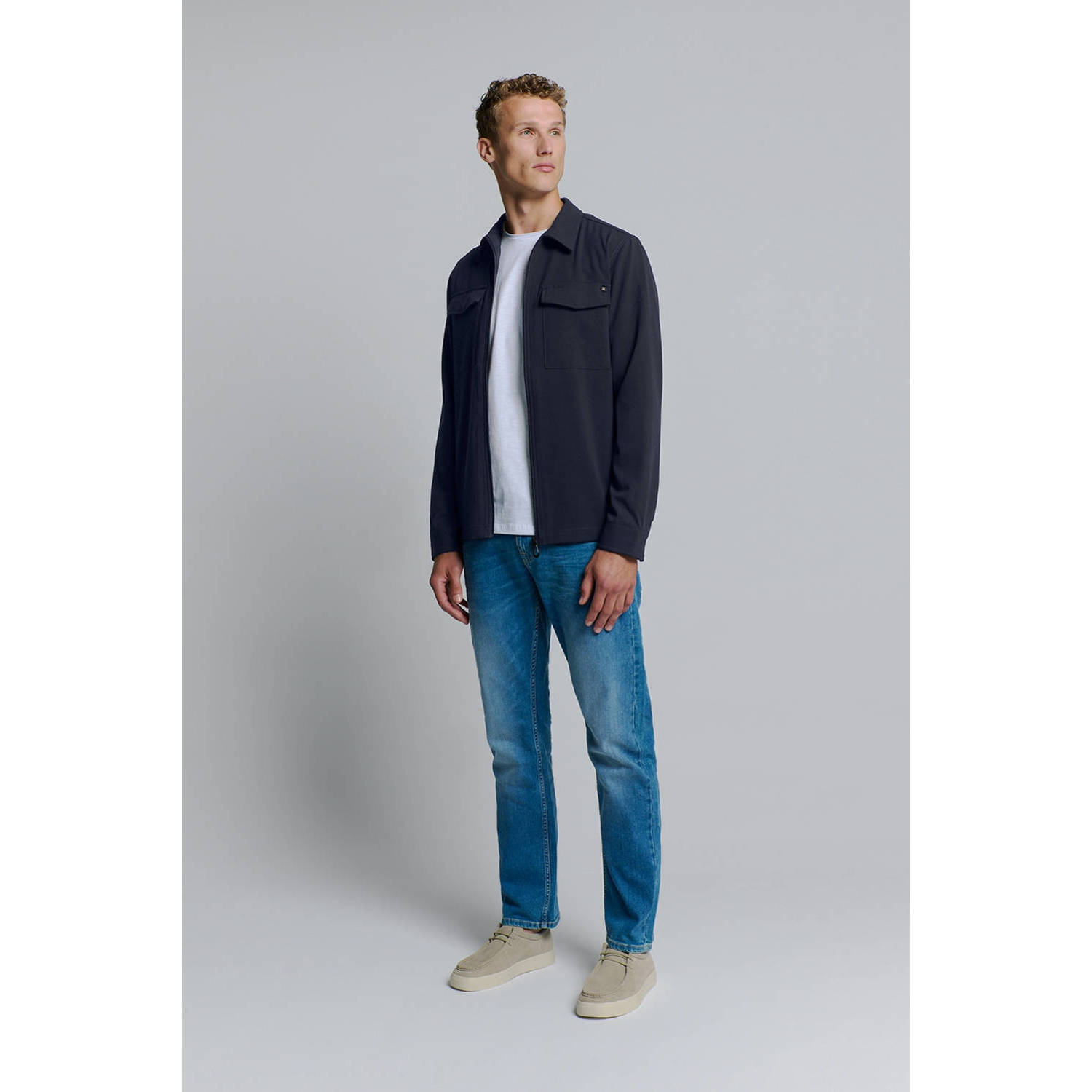 No Excess overshirt donkerblauw