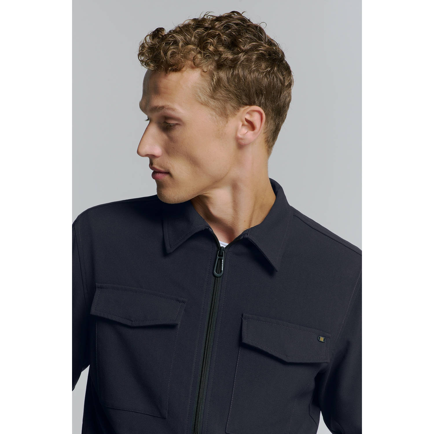 No Excess overshirt donkerblauw