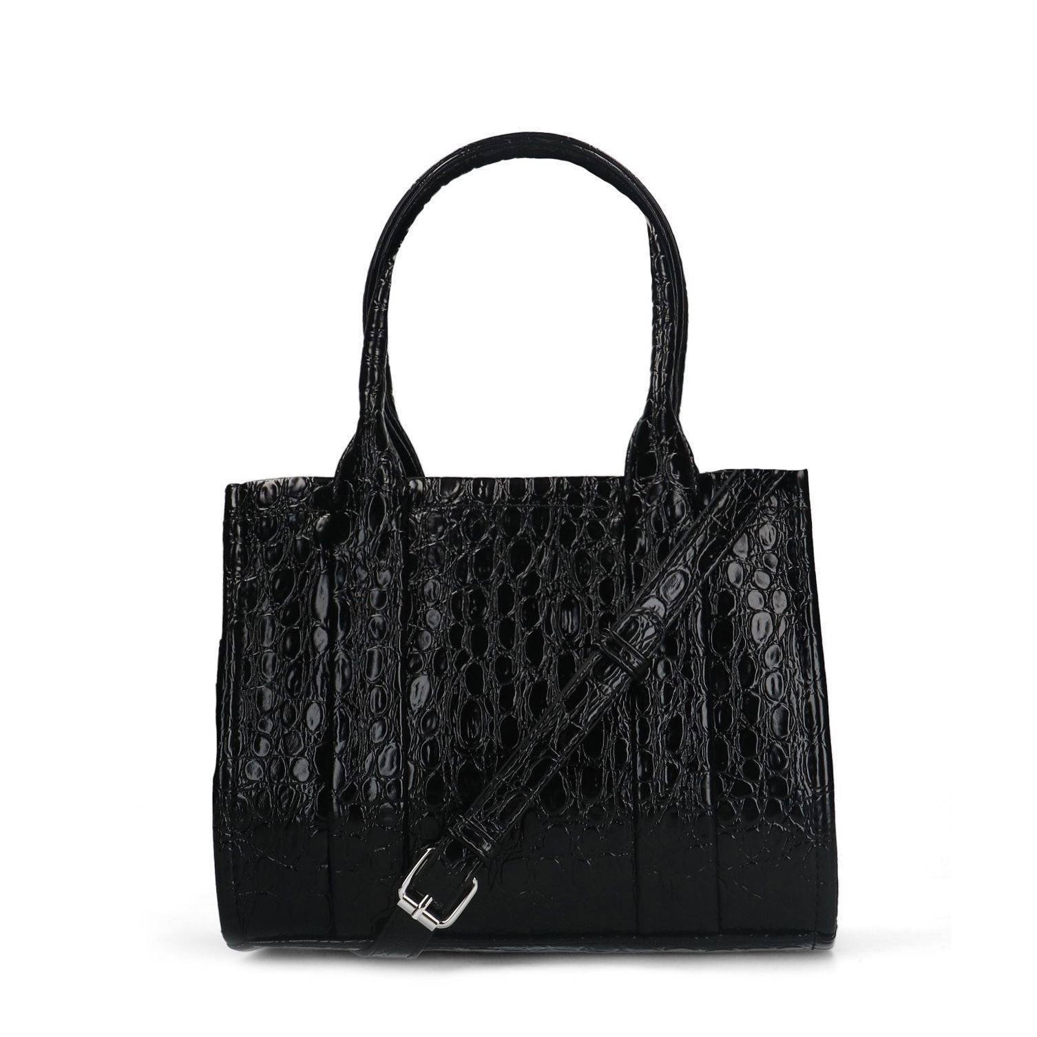 Manfield crossbody tas met crocoprint zwart wehkamp