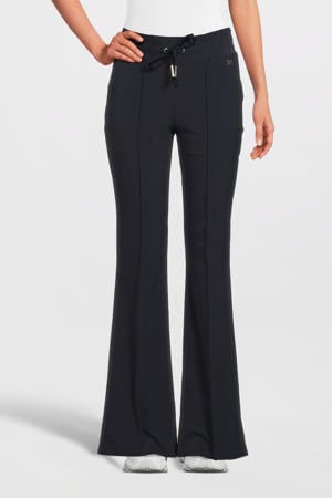 high waist flared broek Tamara marineblauw