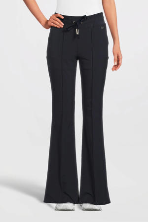 high waist flared broek Tamara marineblauw