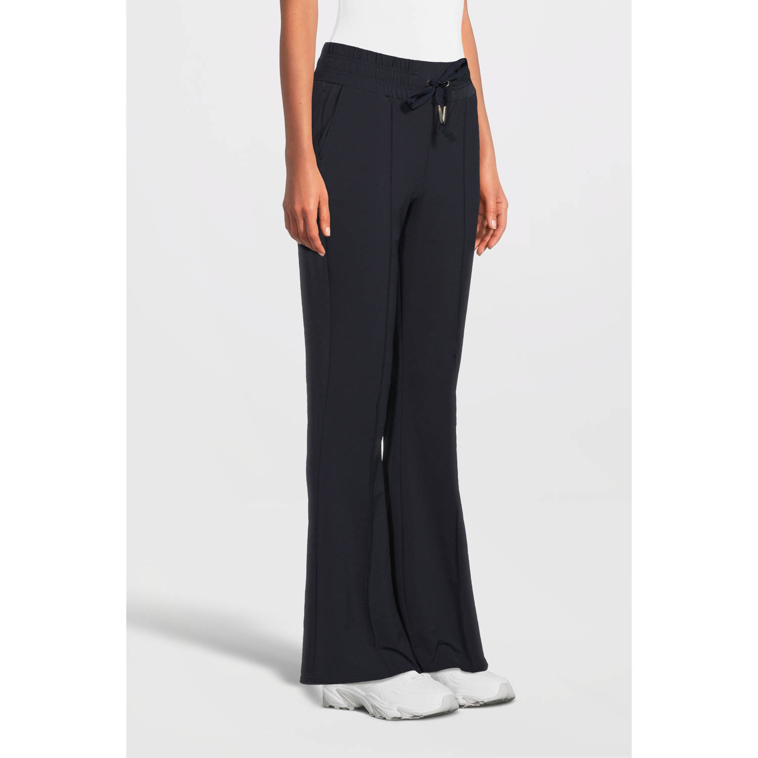 TQ-Amsterdam high waist flared broek Tamara marine