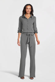 thumbnail: TQ-Amsterdam jumpsuit Mara BP - LS met krijtstreep grijs
