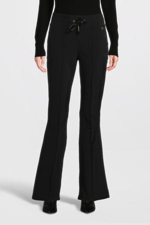 high waist flared broek Tamara zwart