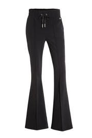thumbnail: Zwarte dames TQ-Amsterdam high waist flared broek Tamara van polyamide met effen