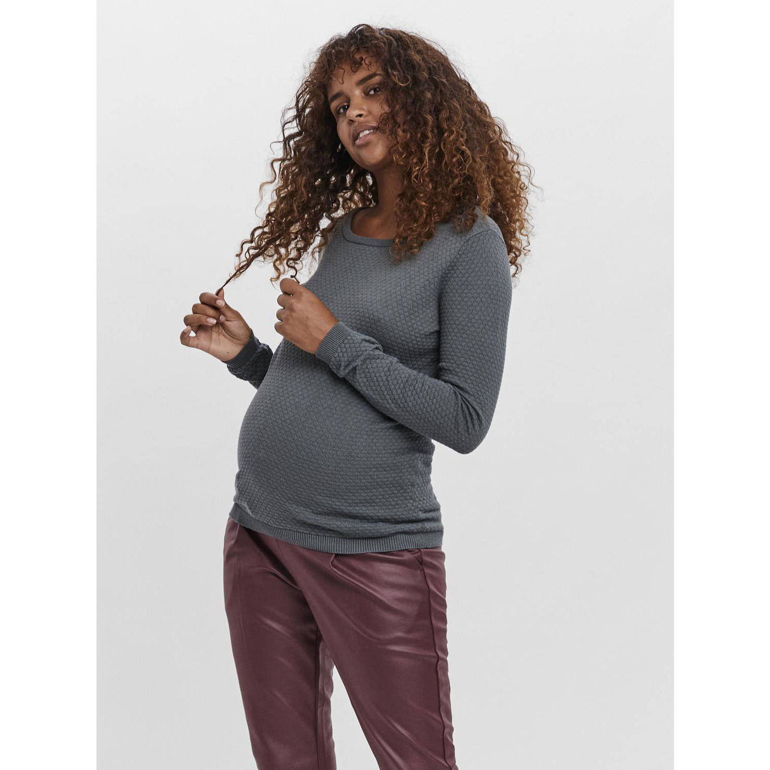 VERO MODA MATERNITY gebreide trui Dames Katoen Ronde hals Effen XXL