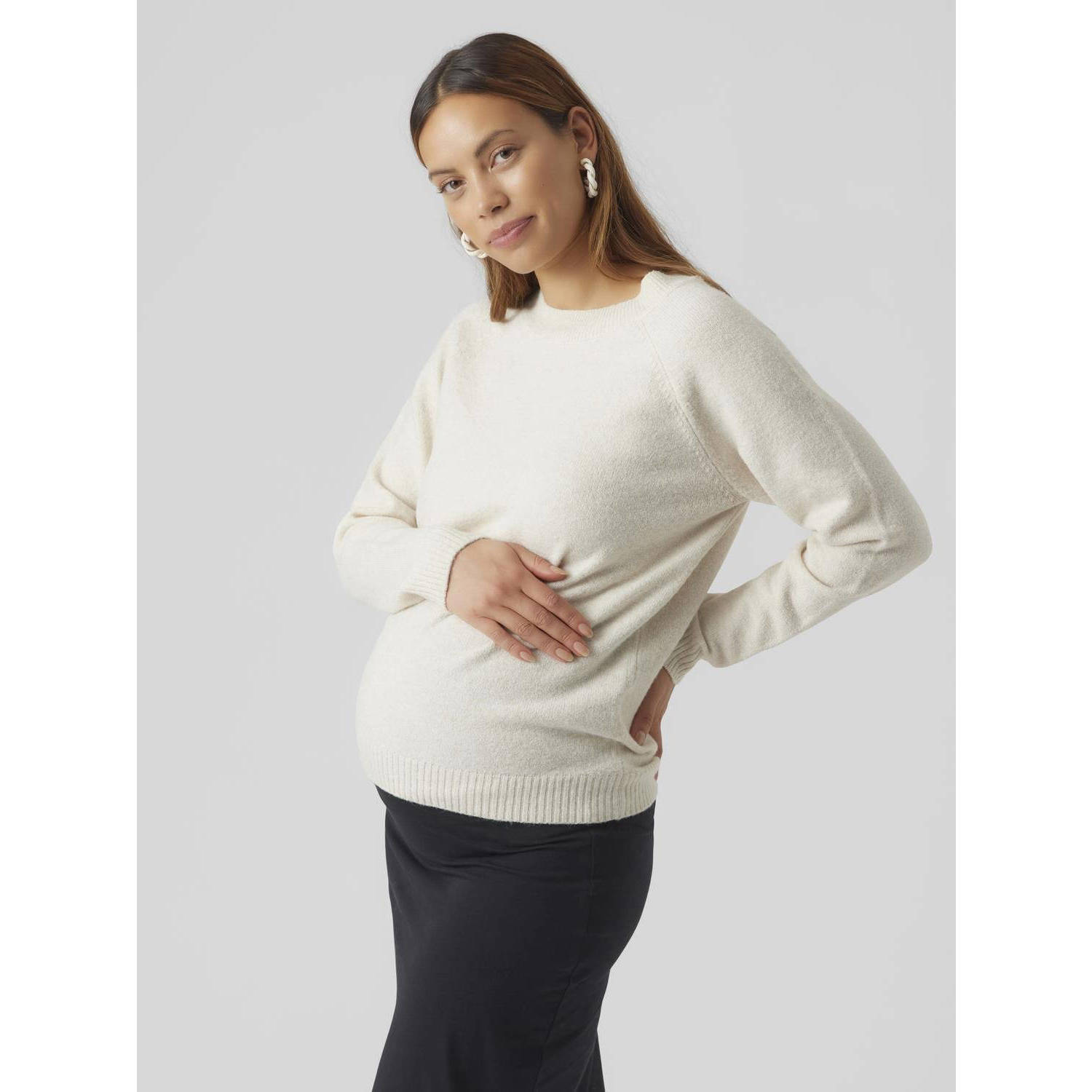 VERO MODA MATERNITY gebreide trui ecru
