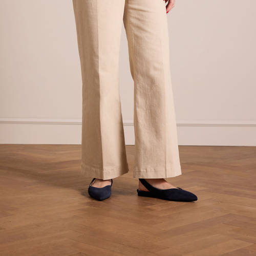 Manfield suède slingback loafers donkerblauw afbeelding