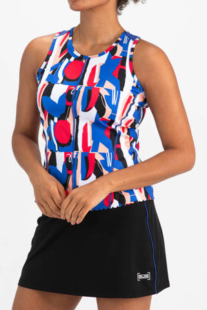 sporttop Janika wit/blauw/rood