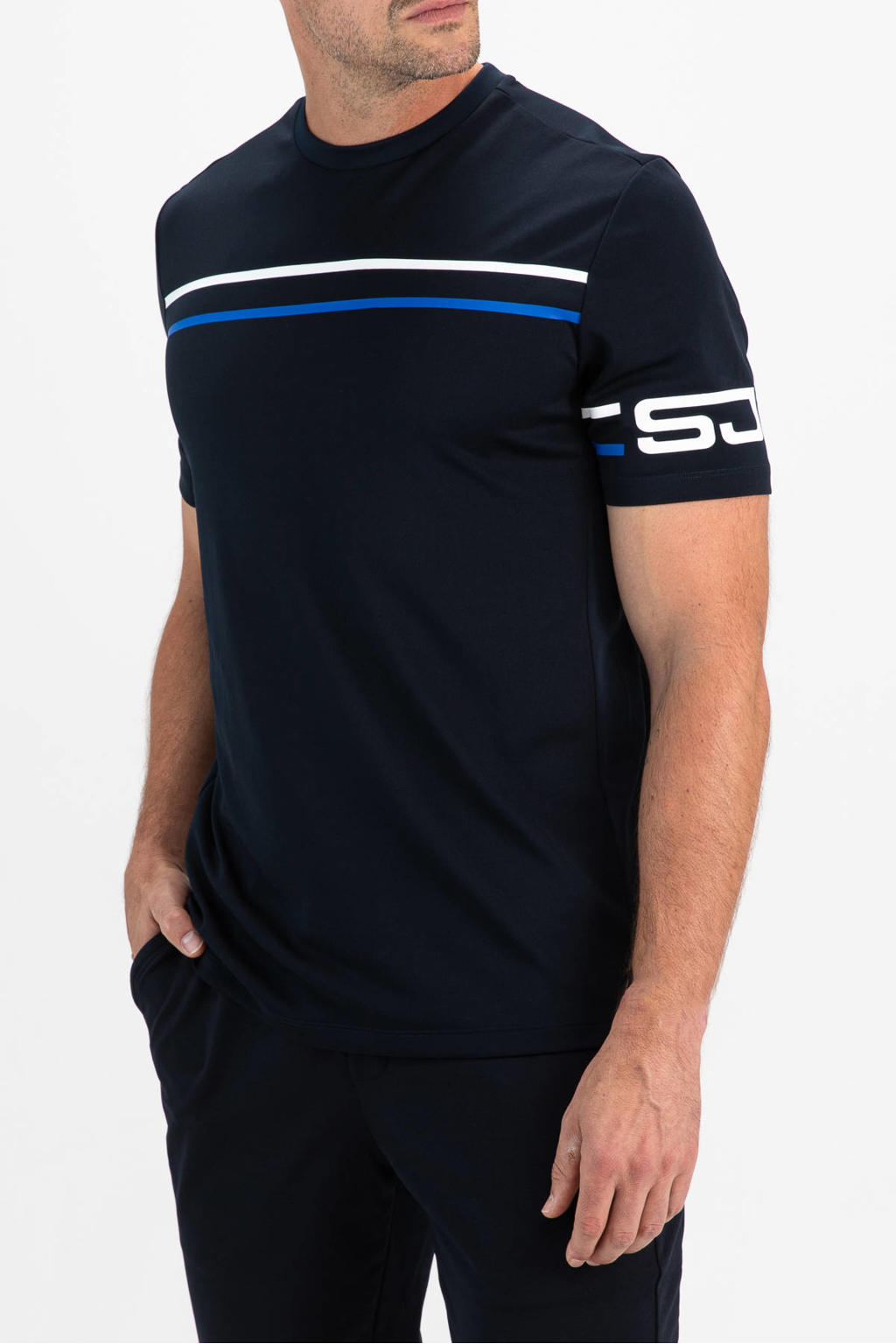 Sjeng Sports sportshirt Brynn donkerblauw