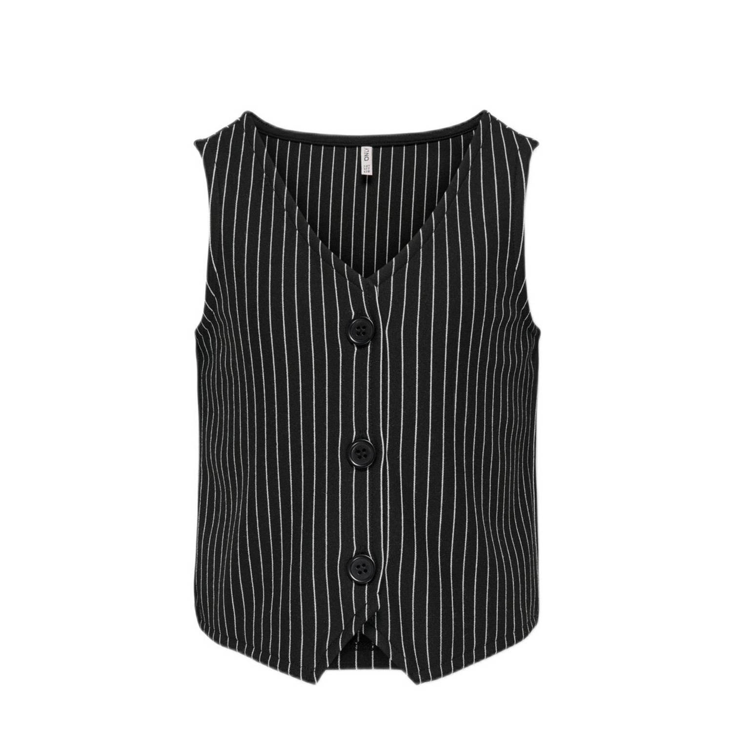 Only KIDS GIRL gilet met krijtstreep Meisjes Polyester V-hals Krijtstreep 122 128