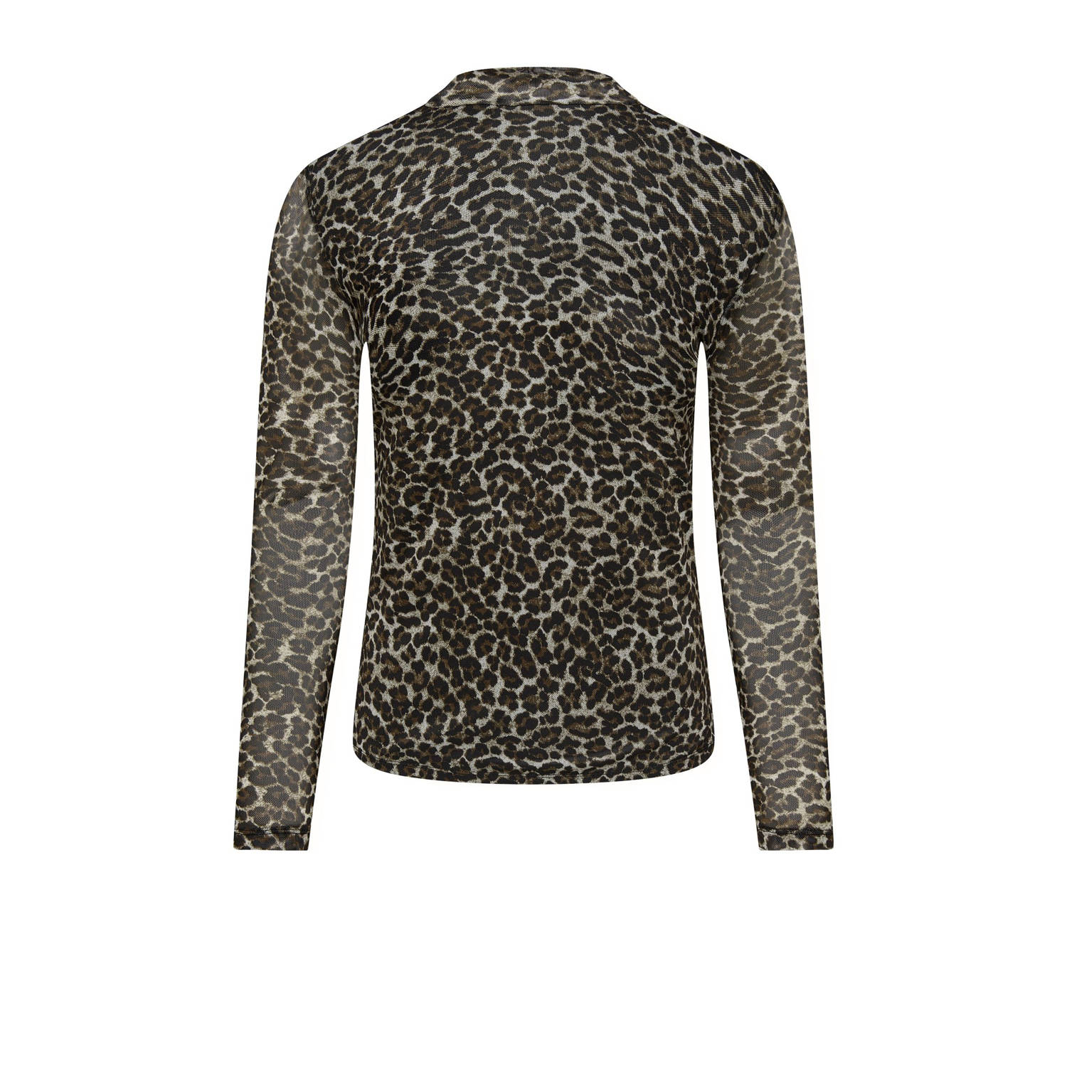 ONLY KIDS GIRL longsleeve met panterprint bruin